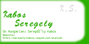 kabos seregely business card